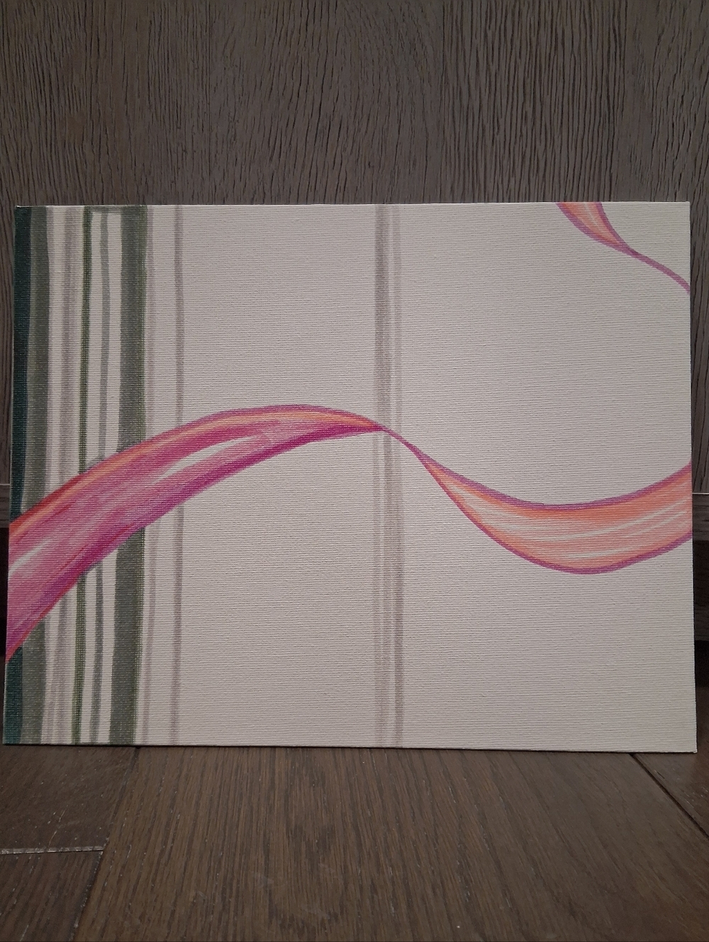 "Abstract Double Helix": Original 8"x10" Hand Painted Canvas Art